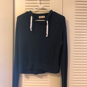 navy cropped hoodie